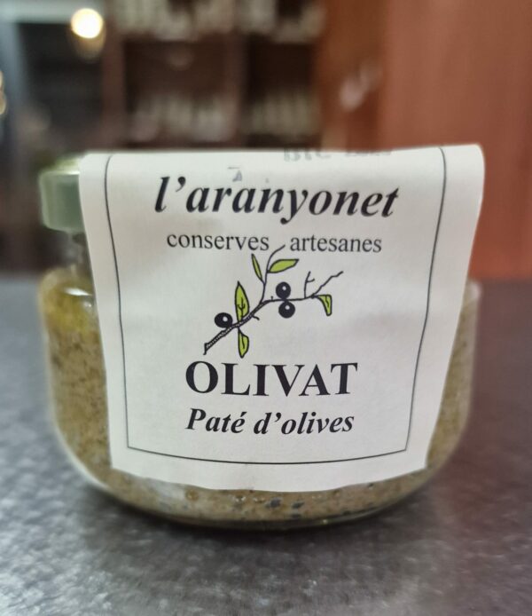 Potet de paté d'olives verdes de l'Aranyonet.